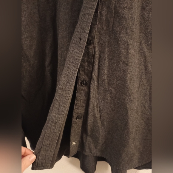 Eddie Bauer Women's 100% Cotton Gray Long Sleeve Flannel Shirt T2XL Tall - Picture 3 of 8